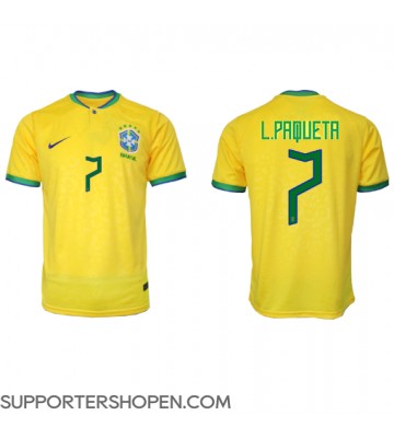 Brasilien Lucas Paqueta #7 Hemma Matchtröja VM 2022 Kortärmad